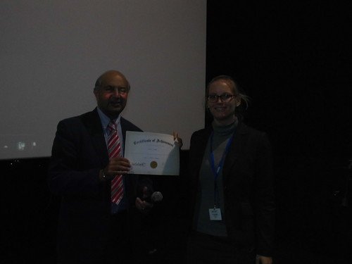			Euroscicon posted a photo:	Professor Bharat Jasani and poster prize winner Ms Caroline Weber
