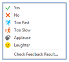 Feedback at a web event